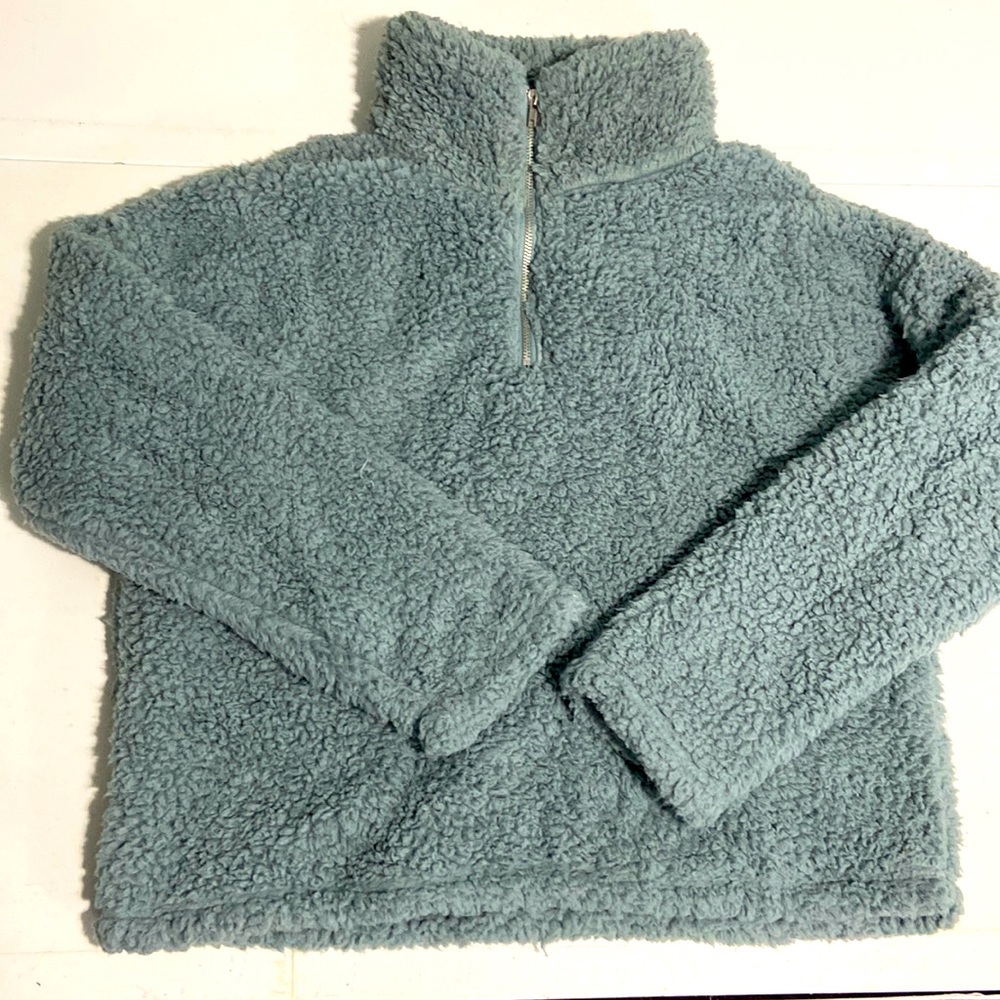 Medium blue thread & supply Sherpa jacket